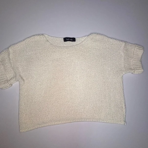 Fab'rik Women's Textured Cream Knit Top - Picture 1 of 5
